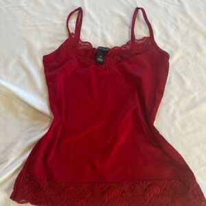 White House Black Market Red Lace Camisole
